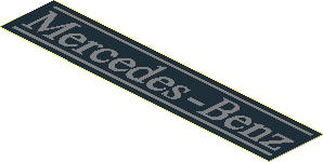 Sticker  0.75 x  3.75 Silver "Mercedes-Benz" on Black