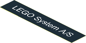 Sticker  0.75 x  3.75 White "LEGO System A/S" on Black