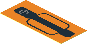 Sticker  0.75 x  1.75 Black Vehicle Door Handle Right on Orange