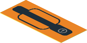Sticker  0.75 x  1.75 Black Vehicle Door Handle Left on Orange