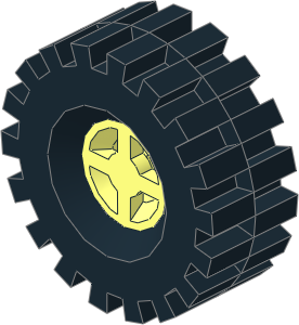 Wheel Rim  6.4 x  8 with Tyre  8/ 75 x  8 Offset Tread