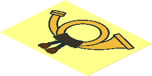 Sticker  2.8 x  3.8 with Golden Post Horn