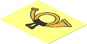 Sticker  1.4 x  1.8 with Golden Post Horn