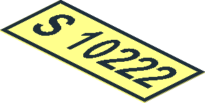 Sticker  0.8 x  1.9 with "S 10222"