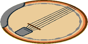 Sticker  1.9 x  1.9 Round with Five-String Banjo