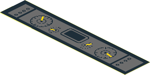 Sticker  0.75 x  3.75 Dark Bluish Grey Control Panel on Black Dashboard