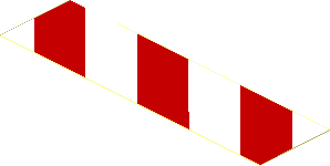 Sticker  1.0 x  3.7 with Red and White Diagonal Stripes, Top Left to Bottom Right