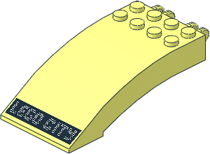 Hinge Brick  4 x  8 x  2 Curved Locking with 2 Dual Fingers with "LEGO CITY" Sticker