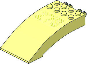 Hinge Brick  4 x  8 x  2 Curved Locking with 2 Dual Fingers with Lime "279" Sticker