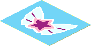 Sticker  1.6 x  1.9 with Magenta Star on Butterfly Wings