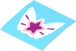 Sticker  1.6 x  1.9 with Magenta Star on Butterfly Wings (Formed)