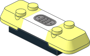 Electric Light & Sound Brick  2 x  6 with Silver Button and Black Base