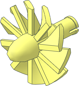 Plane Jet Engine Fan with 10 Blades and Technic Pin