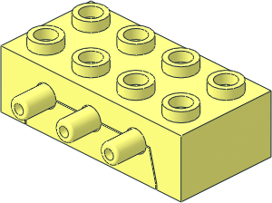 Technic Pneumatic Distribution Block  2 x  4 (Complete)