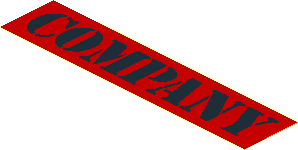 Sticker  1.1 x  5.1 with Black "COMPANY" Sign on Red Background