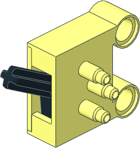 Technic Pneumatic Valve with Pegholes and Stepped Outlets (Up Position)