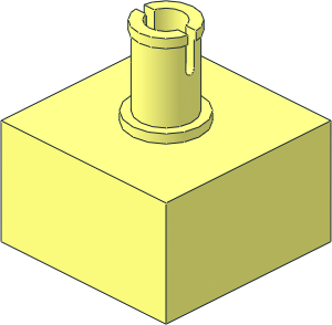 Brick  2 x  2 no Studs with Pin Vertical