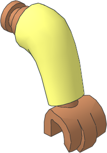 Figure Duplo Arm Left Forward Bent with Nougat Hand Pattern