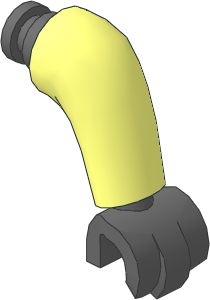 Figure Duplo Arm Left Forward Bent with Dark Bluish Grey Hand Pattern