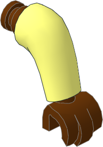 Figure Duplo Arm Left Forward Bent with Reddish Brown Hand Pattern