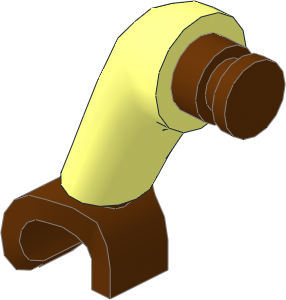 Figure Duplo Arm Right Forward Bent with Reddish Brown Hand Pattern