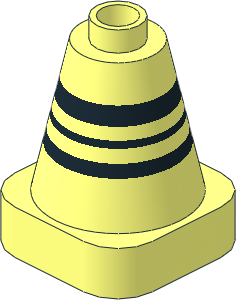 Duplo Cone  2 x  2 x  2 Square Base without Bottom Tube with Black Stripes Pattern