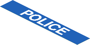 Sticker  1 x  6 with White "POLICE" on Blue Background