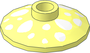 Dish  2 x  2 Inverted with Mushroom White Spots Pattern