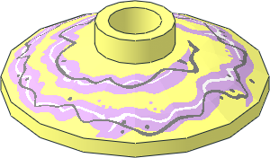 Dish  2 x  2 Inverted with Lavender, Metallic Silver and White Electricity Pattern