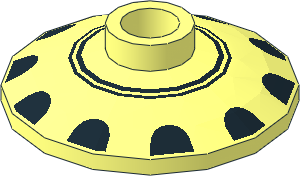 Dish  2 x  2 Inverted with 2 Black Rings and 10 Black Holes Pattern