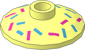 Dish  2 x  2 Inverted with Dark Pink and Dark Azure Rectangles Pattern