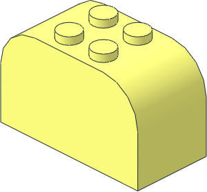 Brick  2 x  4 x  2 with Curved Top