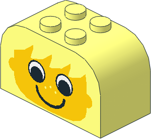 Brick  2 x  4 x  2 with Curved Top with Freckled Face Pattern