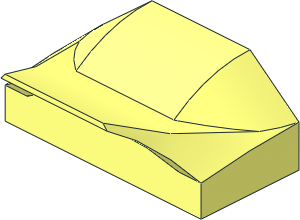 Slope Brick Curved  1 x  2 x   2/3 with Fin without Studs