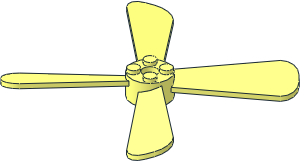 Propeller  4 Blade 13 Diameter with Pin Hole and 4 Studs