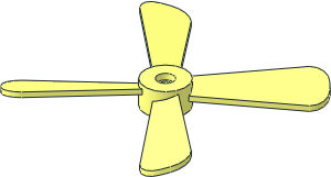 Propeller  4 Blade 13 Diameter with Pin Hole without Studs