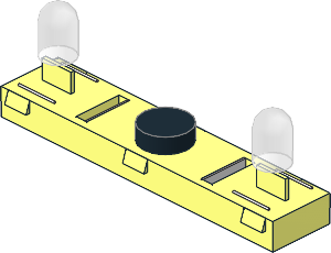 ~Electric Light & Sound Brick  1 x  4 w/ Twin Top Lights - Base