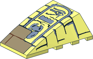 Wedge  4 x  4 Triple Curved with Brick and Hieroglyphs Pattern
