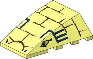 Wedge  4 x  4 Triple Curved with Bricks and 2 Eyes Pattern