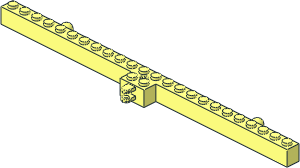 Hinge Brick  2 x 24 Locking with Dual Fingers Horizontal On Side and Two Towballs
