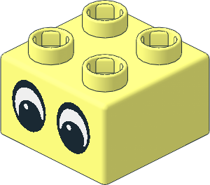 Quatro Brick  2 x  2 with Eyes Pattern