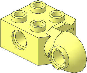 Technic Brick  2 x  2 with Hole, Half Rotation Joint Ball Vert