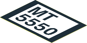 Sticker  1.3 x  1.9 with Black "MT 5550" on White Background and Black Border