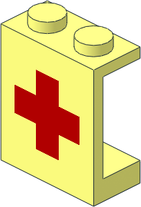 Panel  1 x  2 x  2 with Red Cross Pattern