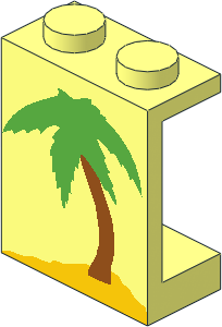 Panel  1 x  2 x  2 with Palm Tree Pattern