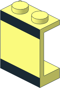 Panel  1 x  2 x  2 with Black Stripes Pattern