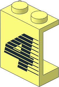 Panel  1 x  2 x  2 with Solid Studs with Black "4" Speed Stripes Pattern