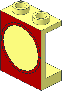 Panel  1 x  2 x  2 with Red Porthole Pattern