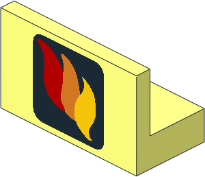 Panel  1 x  2 x  1 with Fire Logo Pattern