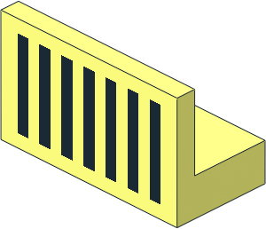 Panel  1 x  2 x  1 with Black Grille Pattern